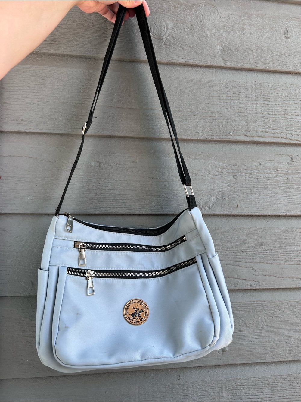 Retro Beverley Hills Polo Club Blue Crossbody & Shoulder Bag -Y2K